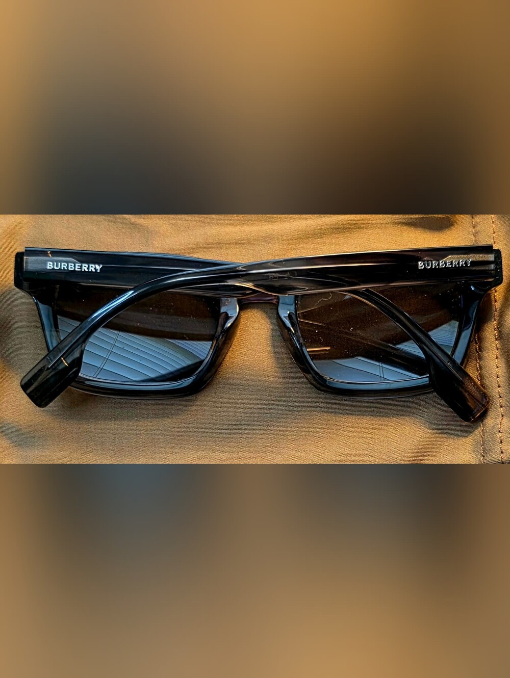 Burberry Translucent Gray Men's Square Sunglasses